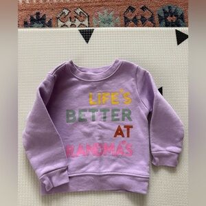 Garanimals|Baby girl crewneck sweater,fleece lined,Life is better at Grandma’s•